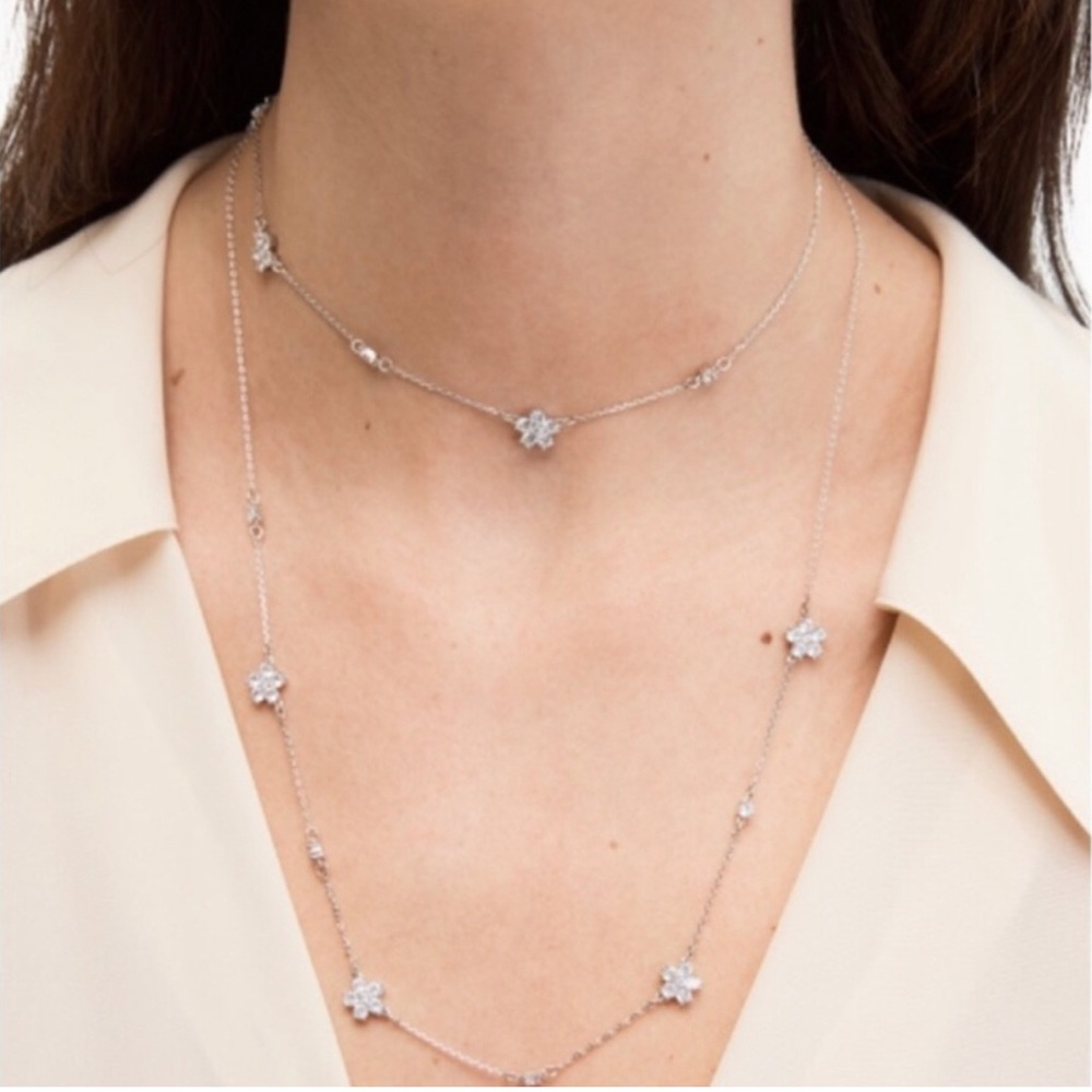 ♠️Kate Spade Gleaming Gardenia Flower Necklace NWT